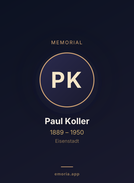 Memorial portrait of Paul Koller