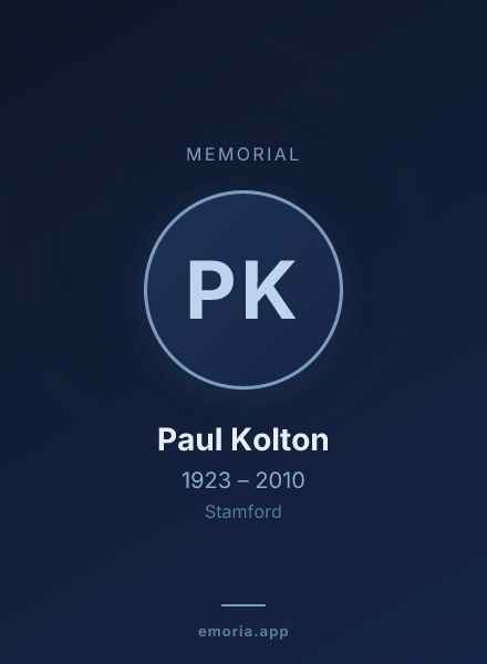 Memorial portrait of Paul Kolton