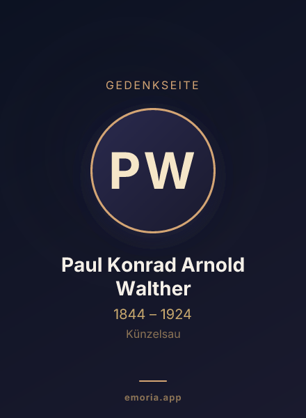 Gedenkportrait von Paul Konrad Arnold Walther