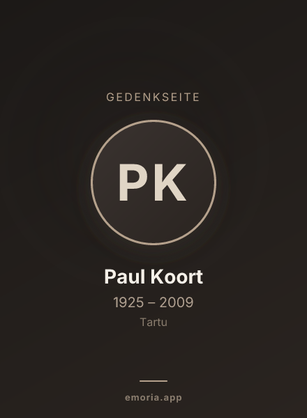 Gedenkportrait von Paul Koort