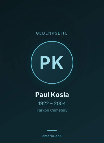Gedenkportrait von Paul Kosla