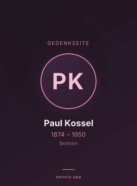 Gedenkportrait von Paul Kossel