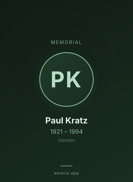 Memorial portrait of Paul Kratz