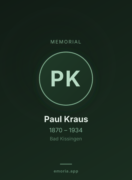 Memorial portrait of Paul Kraus