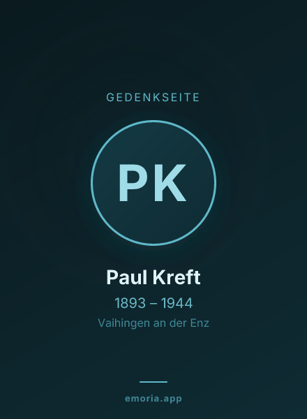 Gedenkportrait von Paul Kreft