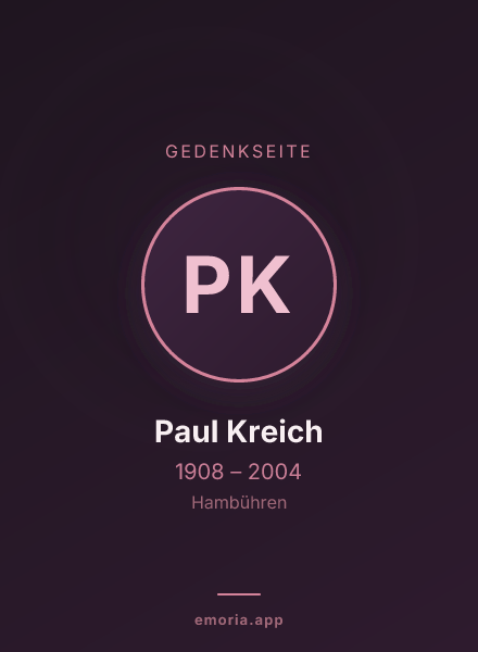 Gedenkportrait von Paul Kreich