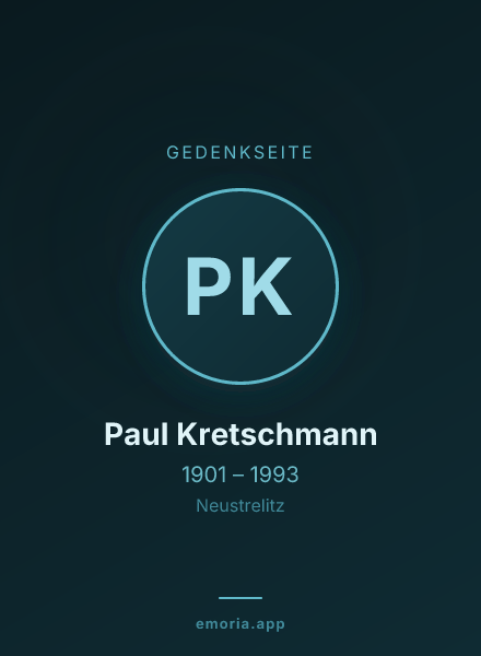 Gedenkportrait von Paul Kretschmann