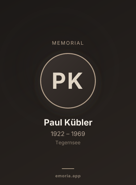 Memorial portrait of Paul Kübler