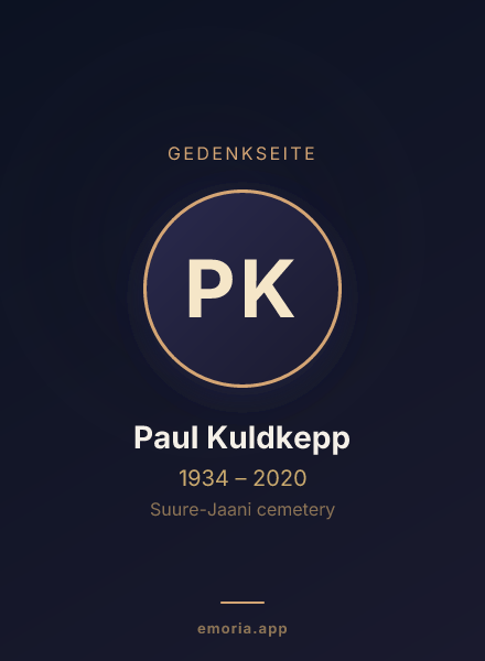 Gedenkportrait von Paul Kuldkepp
