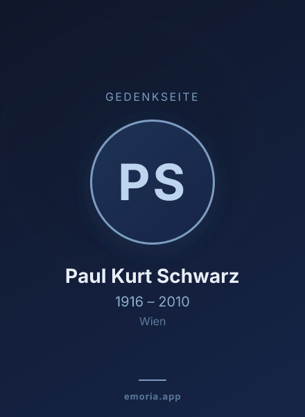 Gedenkportrait von Paul Kurt Schwarz