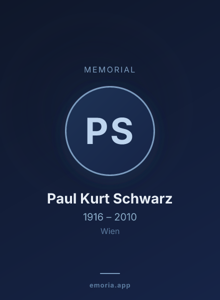 Memorial portrait of Paul Kurt Schwarz