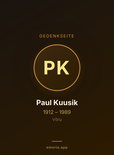 Gedenkportrait von Paul Kuusik