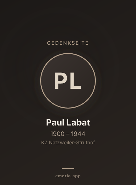 Gedenkportrait von Paul Labat
