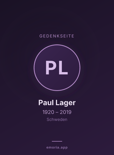 Gedenkportrait von Paul Lager