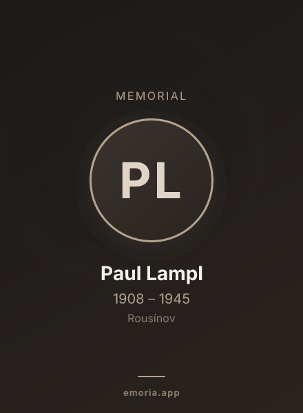 Memorial portrait of Paul Lampl