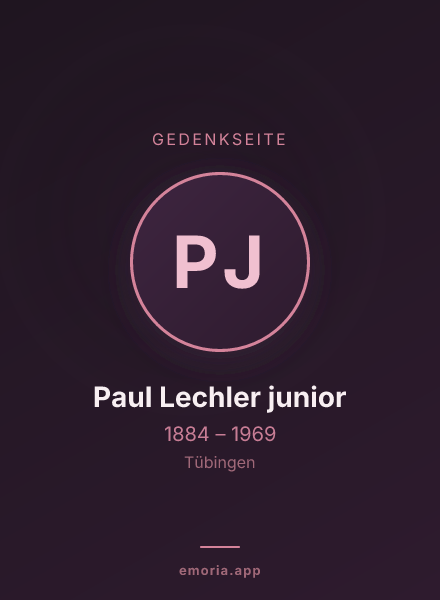 Gedenkportrait von Paul Lechler junior