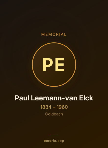 Memorial portrait of Paul Leemann-van Elck