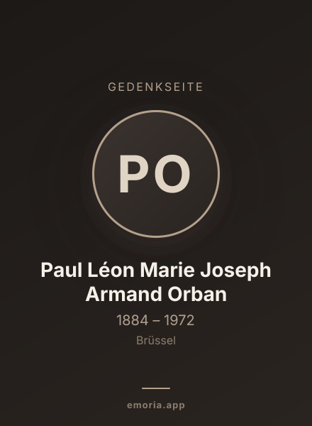 Gedenkportrait von Paul Léon Marie Joseph Armand Orban