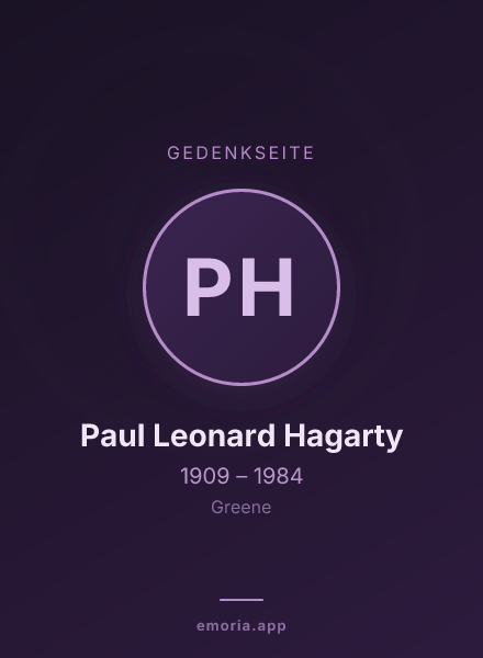 Gedenkportrait von Paul Leonard Hagarty
