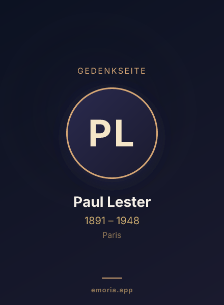Gedenkportrait von Paul Lester