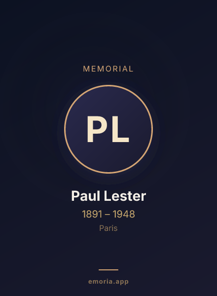Memorial portrait of Paul Lester