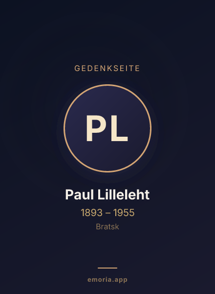 Gedenkportrait von Paul Lilleleht