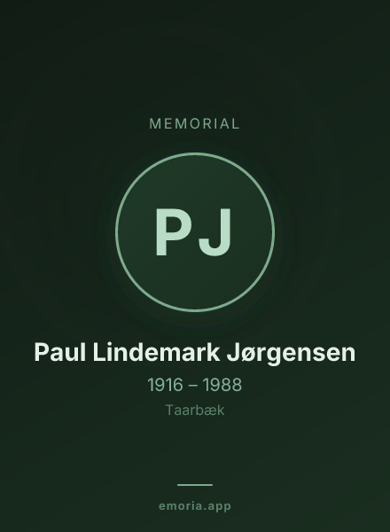 Memorial portrait of Paul Lindemark Jørgensen