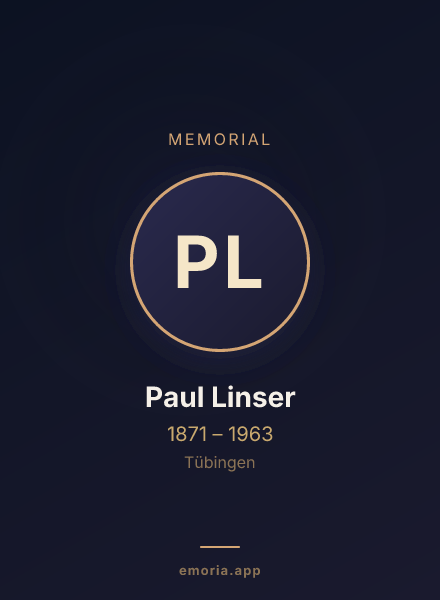 Memorial portrait of Paul Linser