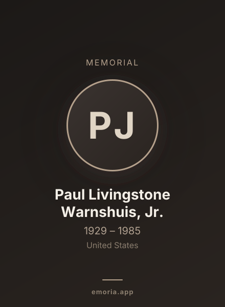 Memorial portrait of Paul Livingstone Warnshuis, Jr.