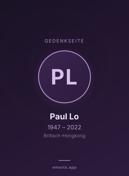 Gedenkportrait von Paul Lo