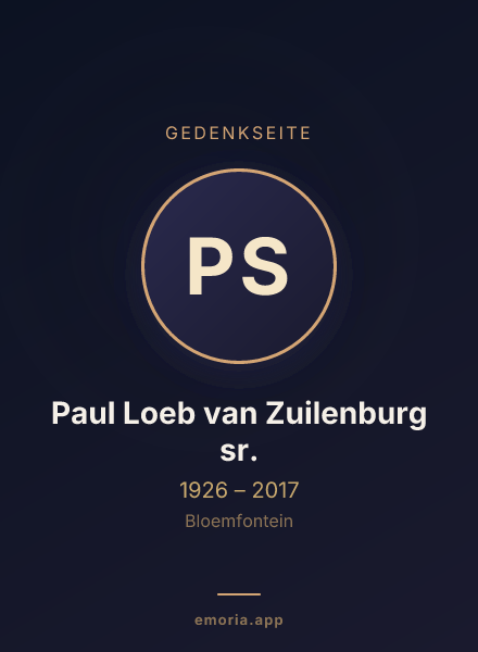 Gedenkportrait von Paul Loeb van Zuilenburg sr.