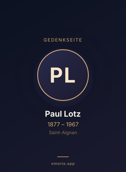 Gedenkportrait von Paul Lotz