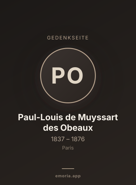 Gedenkportrait von Paul-Louis de Muyssart des Obeaux
