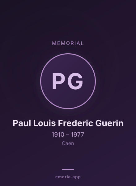 Memorial portrait of Paul Louis Frederic Guerin