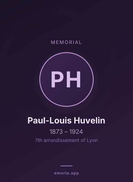 Memorial portrait of Paul-Louis Huvelin