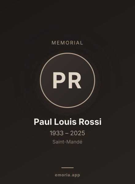 Memorial portrait of Paul Louis Rossi