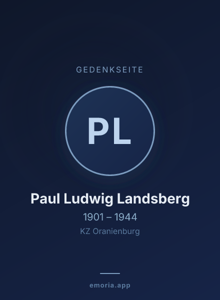 Gedenkportrait von Paul Ludwig Landsberg