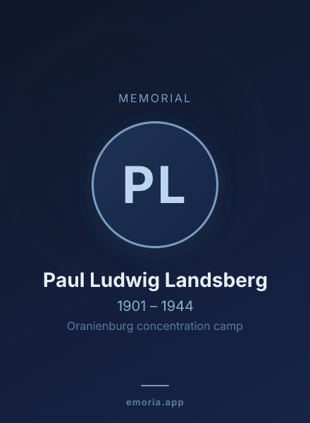 Memorial portrait of Paul Ludwig Landsberg