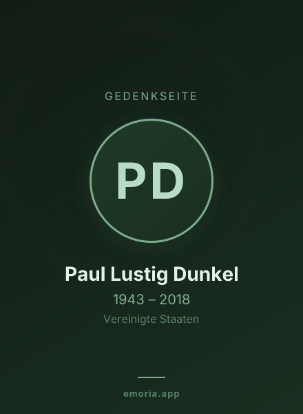 Gedenkportrait von Paul Lustig Dunkel