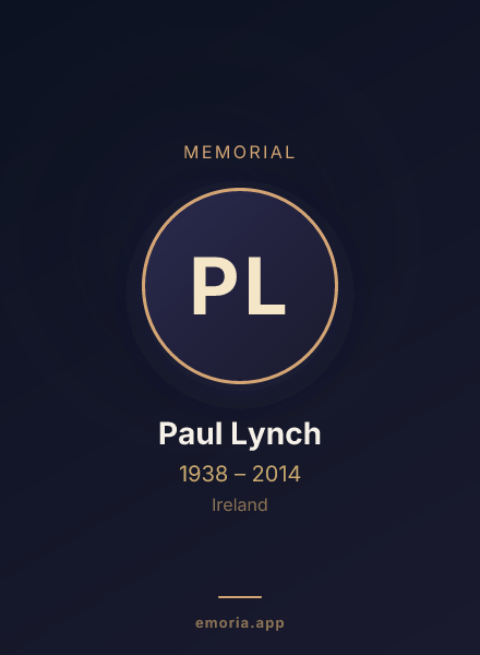 Memorial portrait of Paul Lynch