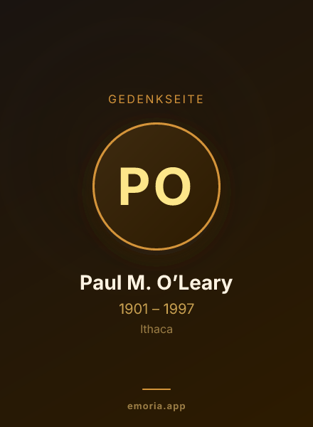 Gedenkportrait von Paul M. O’Leary