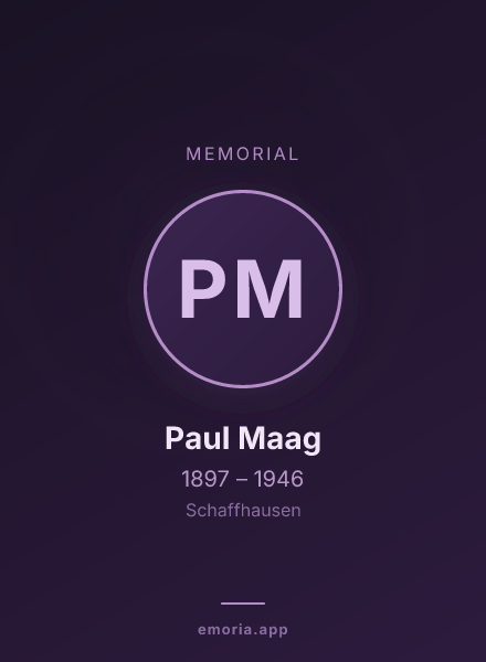 Memorial portrait of Paul Maag