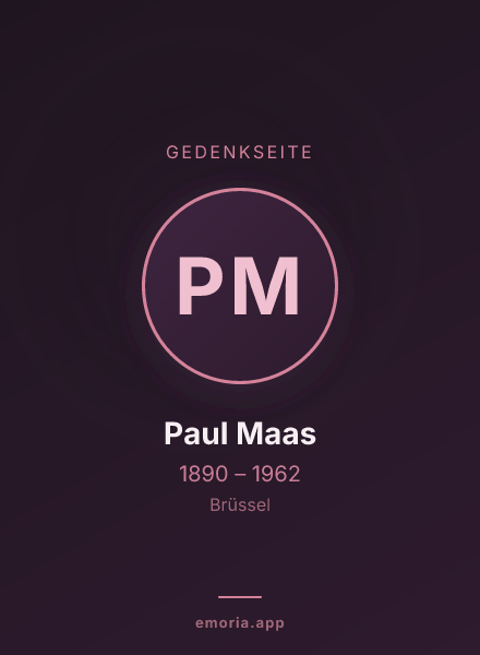 Gedenkportrait von Paul Maas