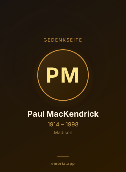 Gedenkportrait von Paul MacKendrick