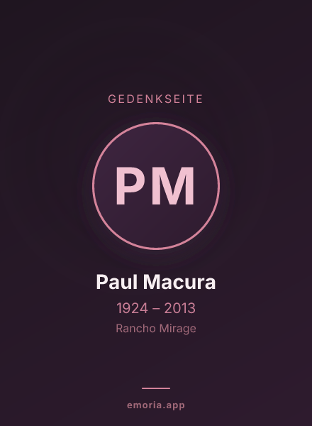 Gedenkportrait von Paul Macura