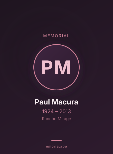 Memorial portrait of Paul Macura