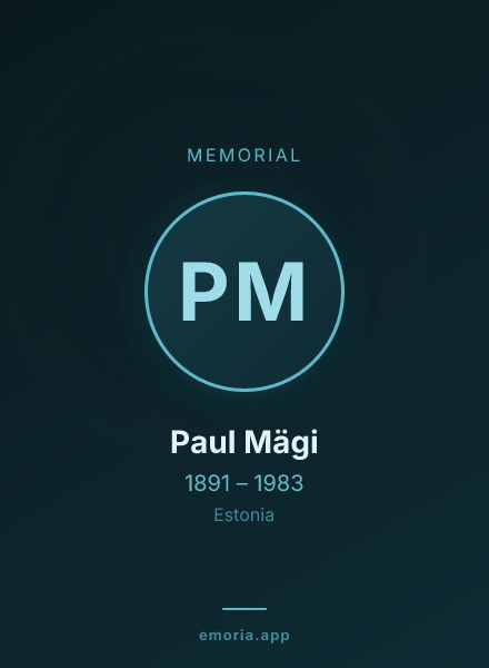 Memorial portrait of Paul Mägi