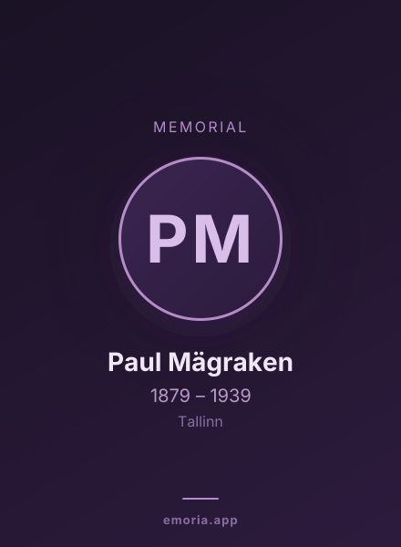 Memorial portrait of Paul Mägraken