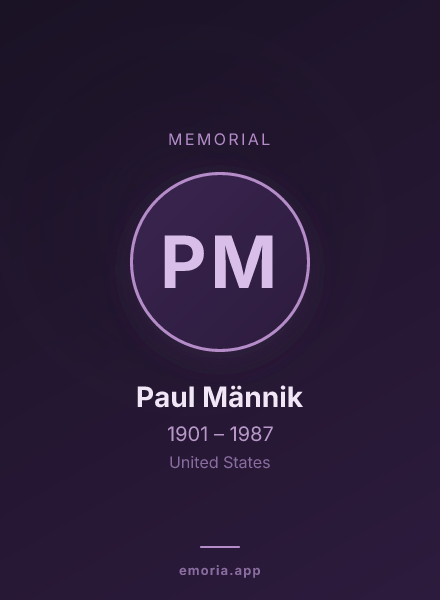 Memorial portrait of Paul Männik