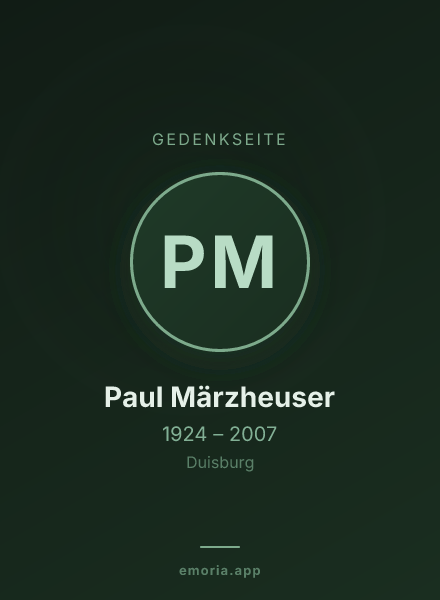 Gedenkportrait von Paul Märzheuser